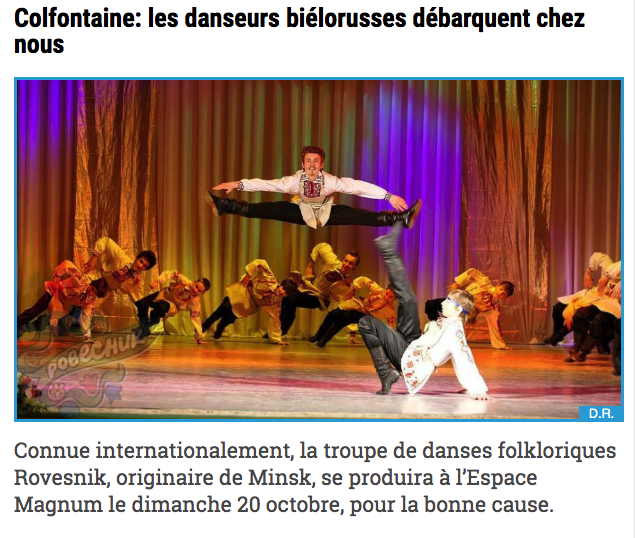 Colfontaine: les danseurs biélorusses débarquent chez nous.